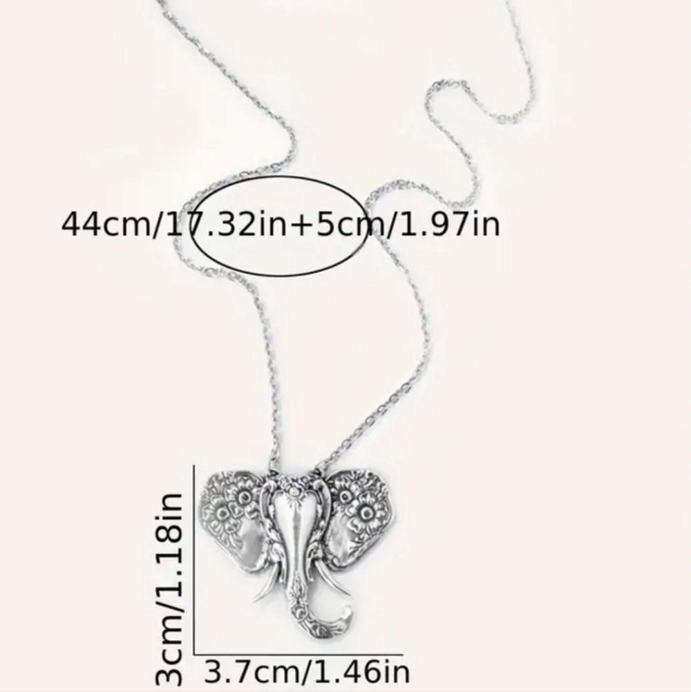 BOHO FLOWER ELEPHANT NECKLACE ZINC ALLOY NYG - Picture 4 of 4